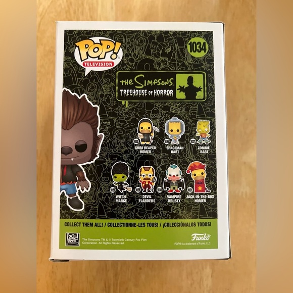 Funko Pop The Simpsons Treehouse of Horror,Werewolf Bart,Vinyl Figure,1034,New - Picture 4 of 6